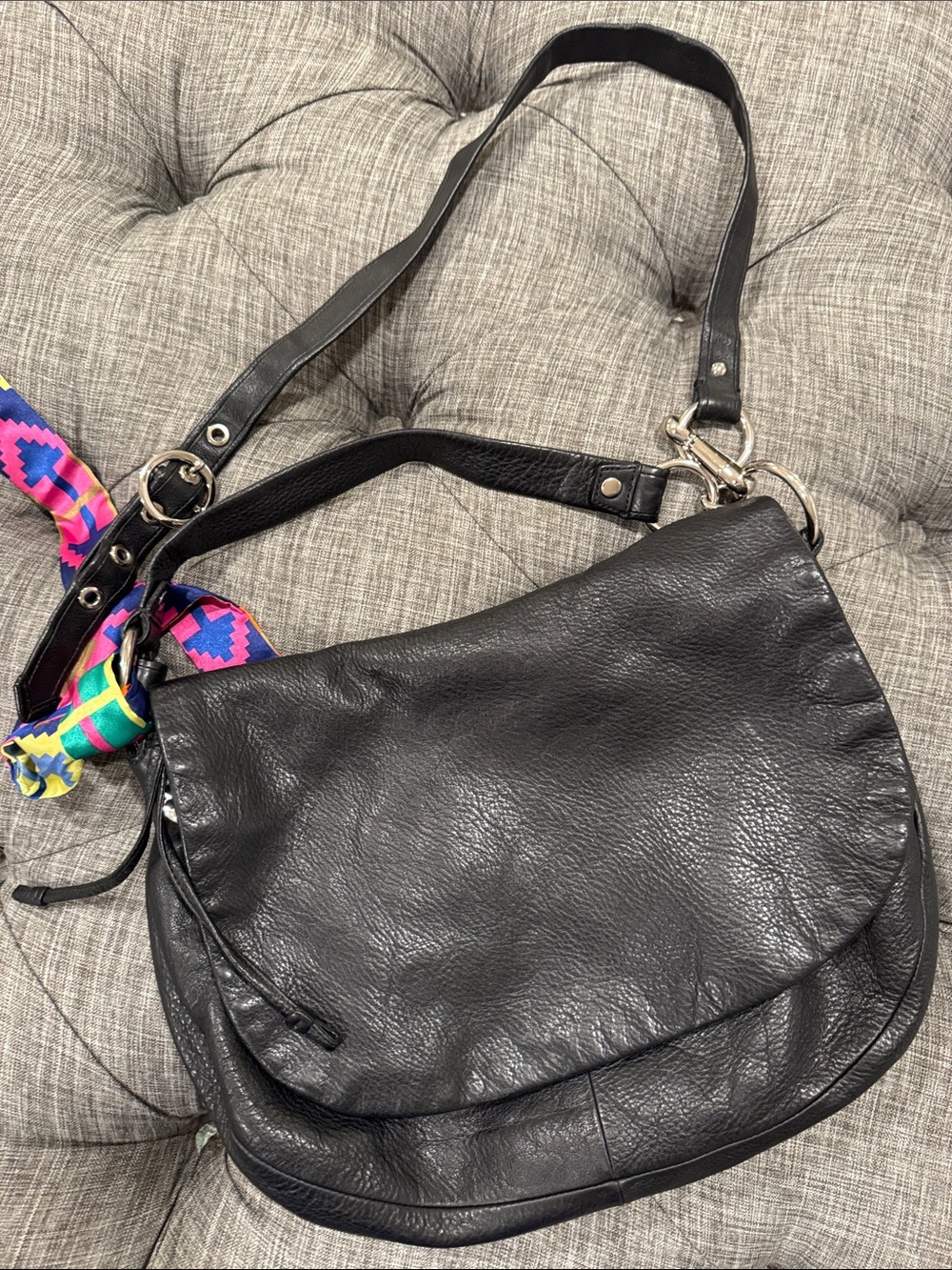 Coach Bag Ali Large Vintage Black Leather Hobo Bag - Picture 16 of 17